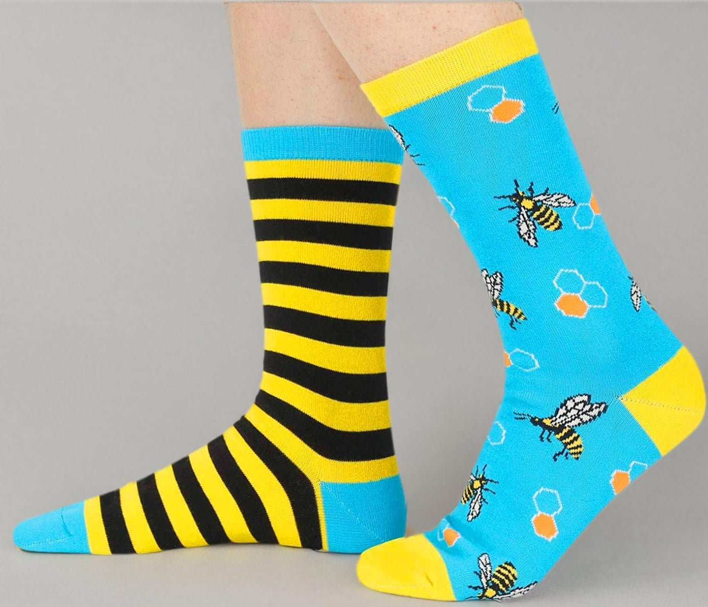 Funny Bee Socks Bumble Bee Gifts, Striped Socks Bee Keepers Gift Bee Accessories for Women